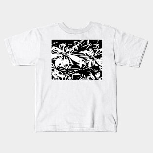 Black and white flowers Kids T-Shirt